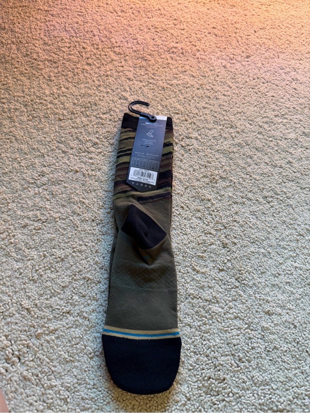 Stance Men's Olive & Black Camo Crew Socks with Tree Motif - Picture 2 of 2